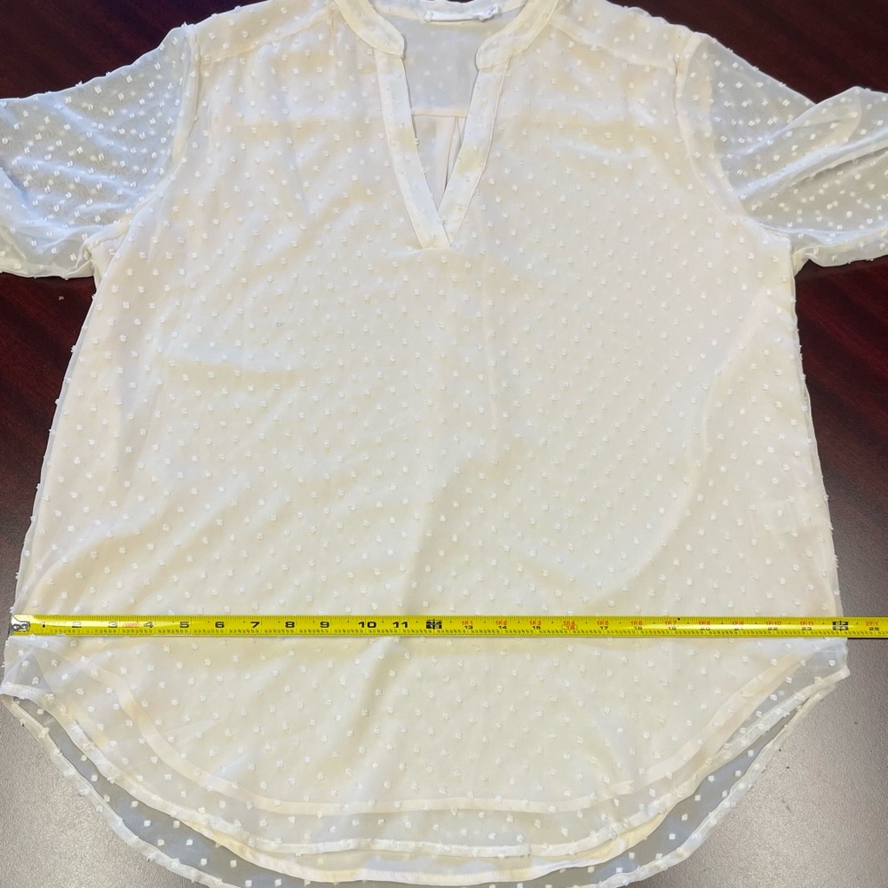 Lush Warren Clip Dot Blouse Off-White XL – From Stitch Fix - Picture 5 of 7